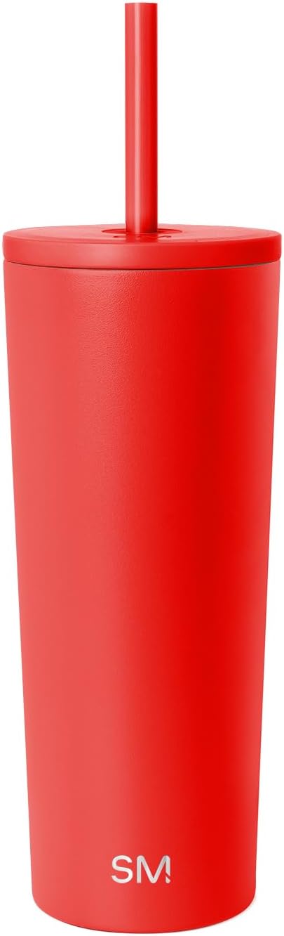 Simple Modern Classic Tumbler with Straw Lid | Insulated Iced Coffee Cup Reusable Stainless Steel Water Bottle Travel Mug | Gifts for Women Men Her Him | 24oz | Saffron