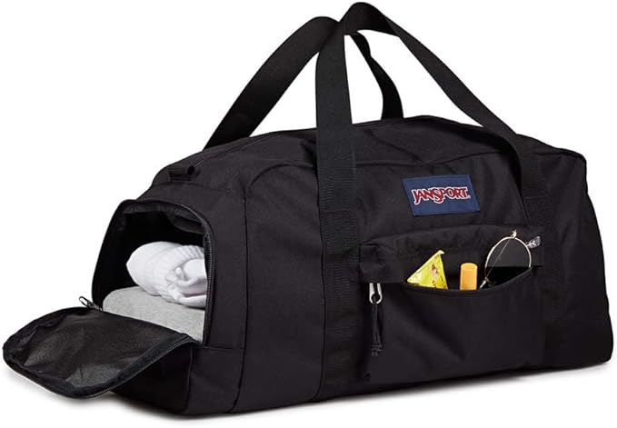 JanSport Weekender Medium Duffel - Travel or Gym Bag, Durable Weekender with Front Utility Pocket & Side Grab Handles - Cargo Green