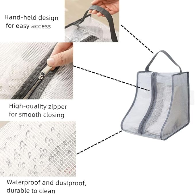Hewnda Portable 2 Pack Boots Storage, Short Boots Storage/Protector Bag,Grey Portable waterproof storage bags are used for travel storage, under the bed, wardrobe, shoe cabinet and other home storage