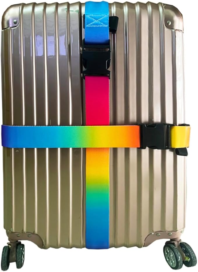 Luggage Straps for Suitcases TSA Approved Easy Pack Organized Suitcase Strap, Luggage Strap, Luggage Belt Strap, Bag Straps for Luggage. Buckle Straps Travel Accessories (Colorful)