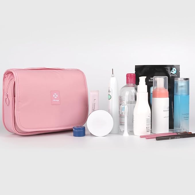Narwey Small Hanging Travel Toiletry Bag for Women, Travel Bag for Toiletries, Makeup Bag Organizer Make Up Bags Cosmetic Bags for Girls