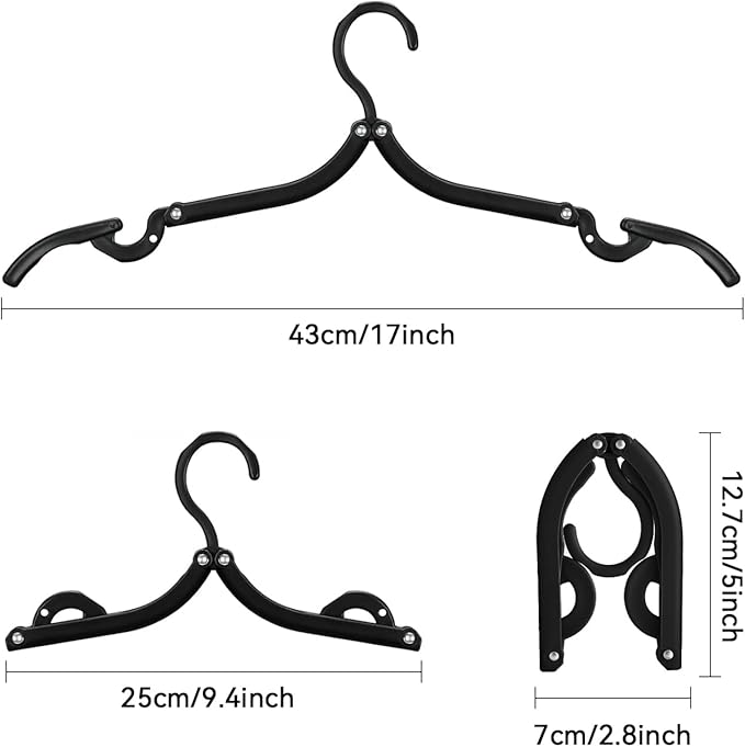 Travel Folding Hanger Household Multifunctional Portable Hanger (Black)