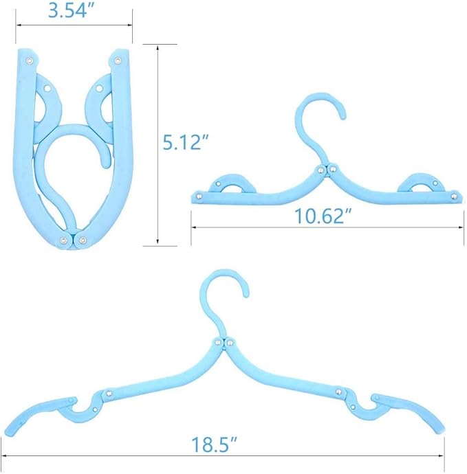 20 PCS Travel Hangers with 12 Pcs Clips - Cruise Ship Essentials Portable Folding Clothes Hangers Travel Essentials Foldable Clothes Drying Rack for Travel