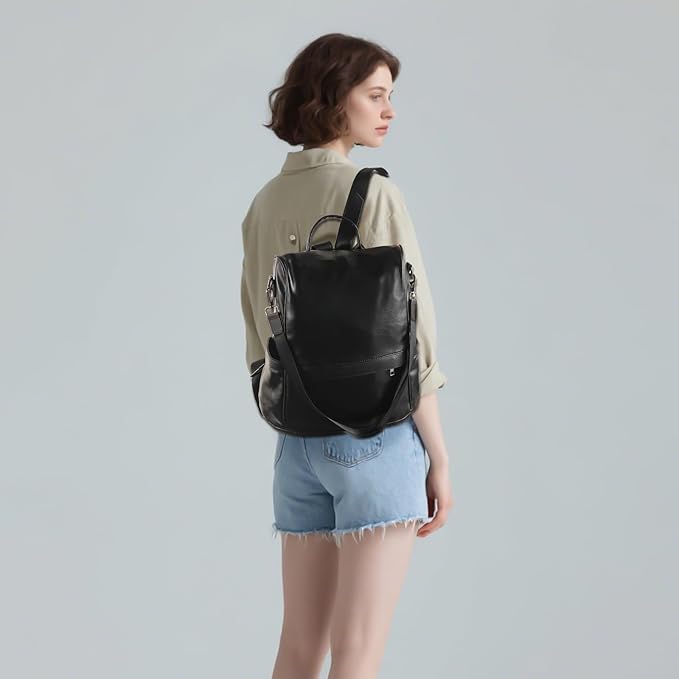 CHERUTY Women Backpack Purse PU Leather Anti-theft Casual Shoulder Bag Fashion Ladies Satchel Bags