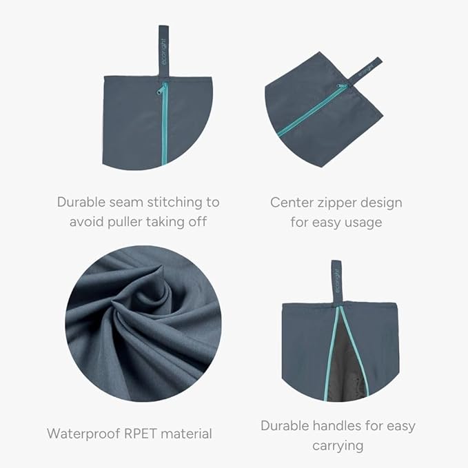 Ecoright Shoe Bags for Travel, Set of 2, 100% Recycled Water-Resistant Zipper Pouch Bags, Shoe Bags for Storage, Travel Essentials for Men & Women