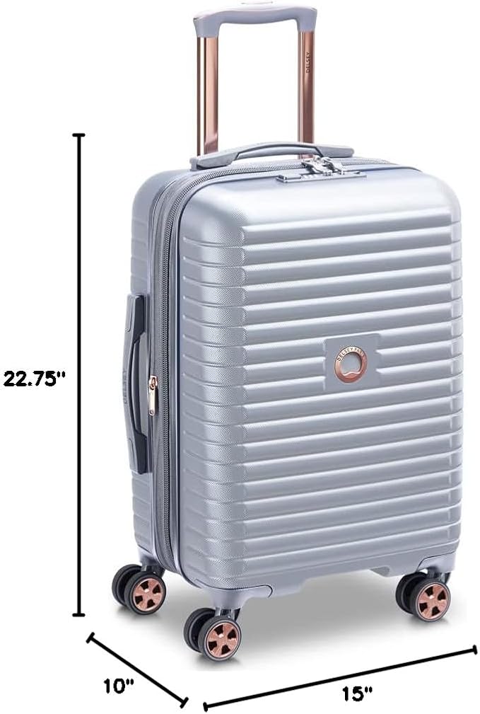 DELSEY PARIS Cruise 3.0 Hardside Expandable Luggage with Spinner Wheels, Platinum, Carry on 20 Inch