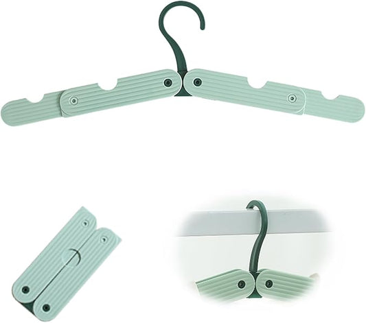 Foldable Travel Hangers, ABS Plastic, Expandable 10-15 Inch, Heavy Duty Clothes Hangers with Space Saving Design for Business Trips 1 PCS(Green)