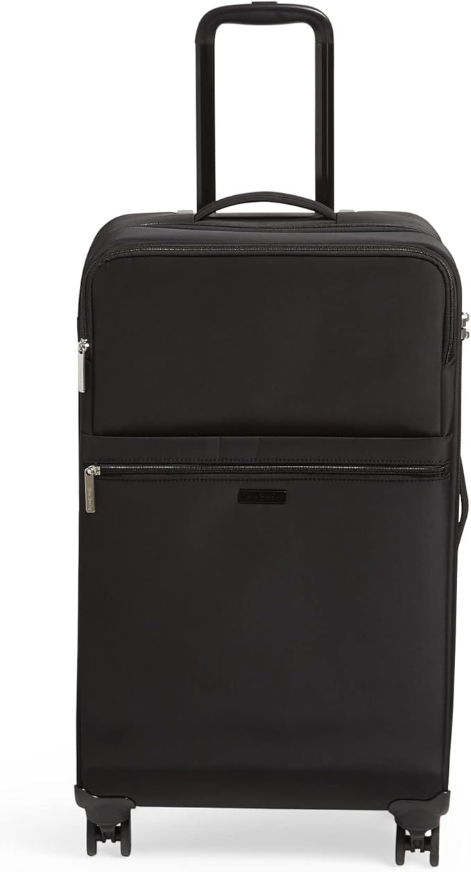 Vera Bradley Women's Softside Rolling Suitcase Luggage, Black, 27" Check In