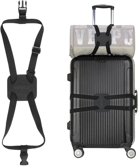 Luggage Bungee Bag Bungee, Luggage Straps Suitcase Adjustable Belt – an Adjustable and Portable Travel Suitcase Accessory-Black Buckle