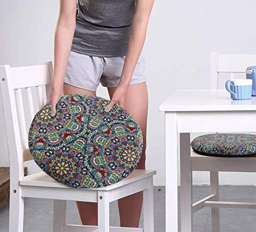 Sigmat Memory Foam Seat Cushion Anti-Slip Soft Round Stool Cushion Chair Pad 13 Inch Graphic