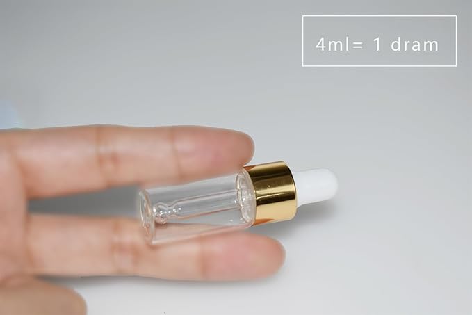 Small Dropper Bottle, 10pcs 4ml Mini Sample Dropper Bottles Mini Makeup Containers for Travel Liquids Tiny Glass