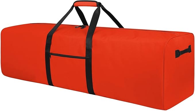 Urbanstand 48 Inch Extra Large Duffle Bag for Travel, Sports Gear Storage Bag with 2-way Lockable Zippers, Long Canvas Duffel Bag for Tent Camping tripod (Orange)