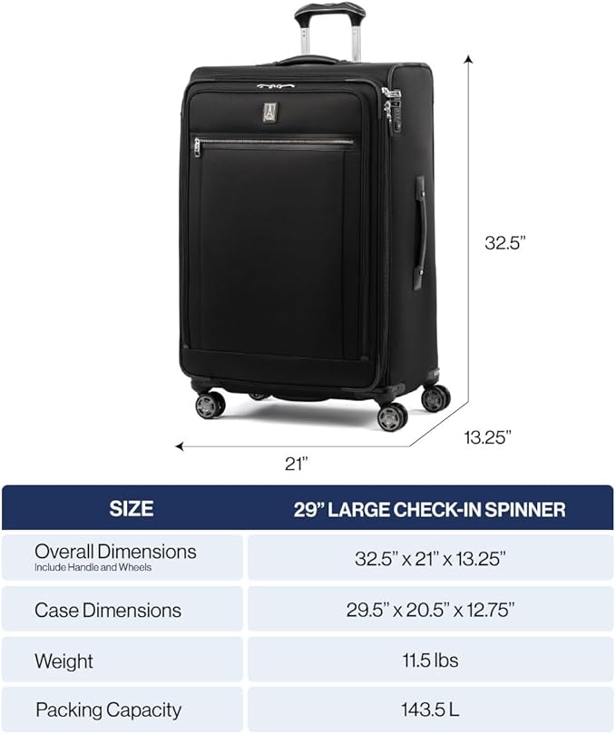 Travelpro Platinum Elite Softside Expandable Checked Luggage, 8 Wheel Spinner Large Suitcase, TSA Lock, Men and Women, Bordeaux Red, Checked Large 29-Inch