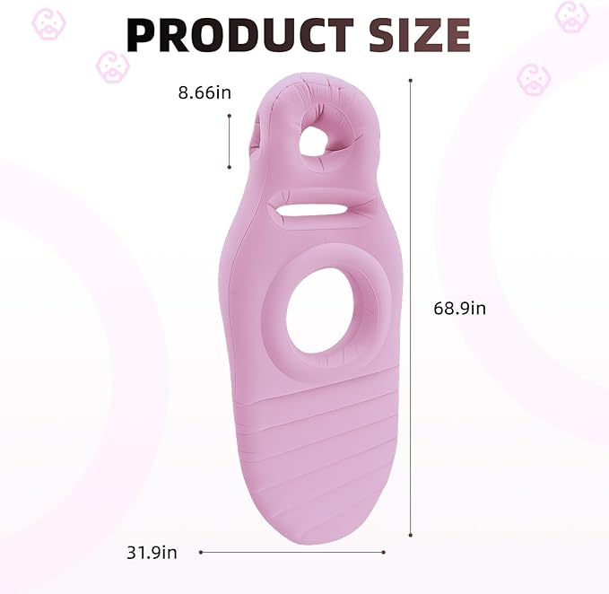 Inflatable Pregnancy Pillow, Pregnant Woman's Abdominal Hole Full Body Inflatable Bed Abdominal Mattress, Prone Pregnancy Pillow - Pregnant Woman's Swimming Pool Float (Pink)