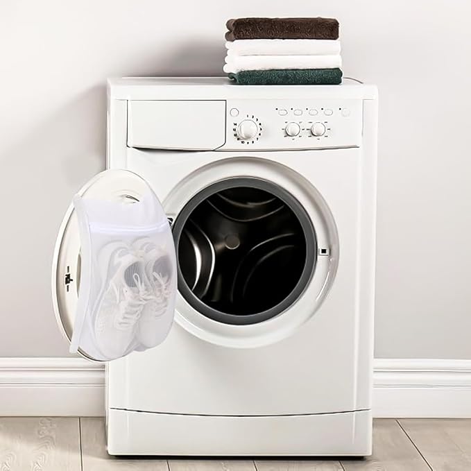 Shoe Drying Bag, Reusable Sneaker Drying Mesh Bags, Laundry Bag for Dryings Shoes, with Zipper Strap for Washing Machine, Shoes, Clothing, for Most Dryers Door(COLOR:white)