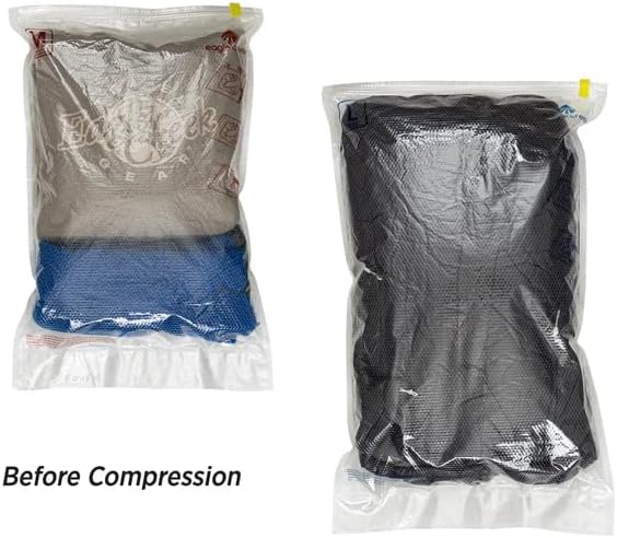 Eagle Creek Pack-It Compression Bags for Travel Set - Featuring One-Way Pressure Valve & Zip - For Efficient Travel Bag Packing - Water Resistant - Clear - Medium/Large