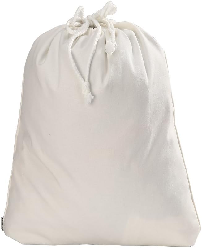 100% Cotton Canvas Travel Laundry Bag, 2-Pack
