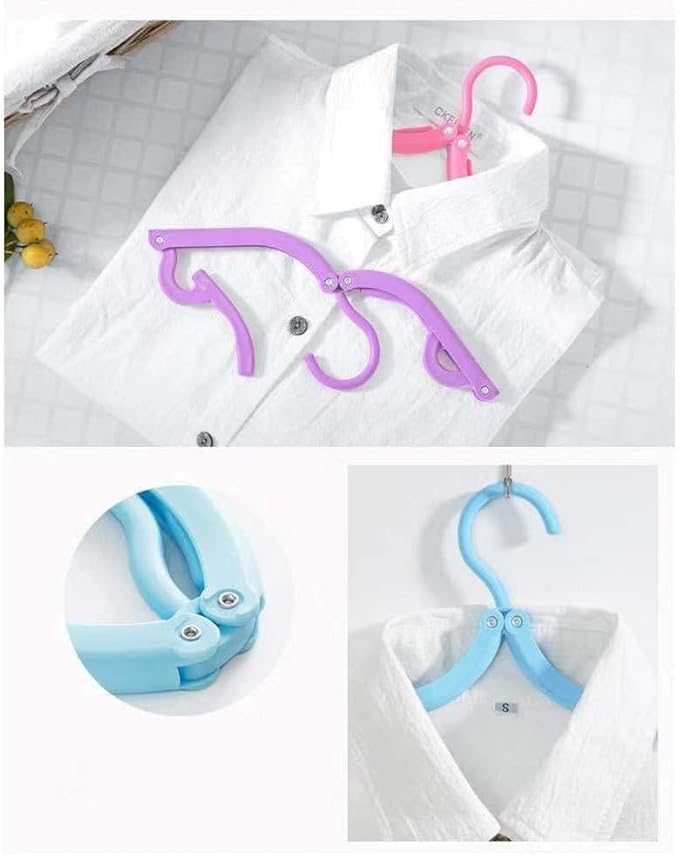10pcs Colorful Travel Hangers Accessories. Portable Folding Clothes Hangers. Foldable Clothes Drying Rack