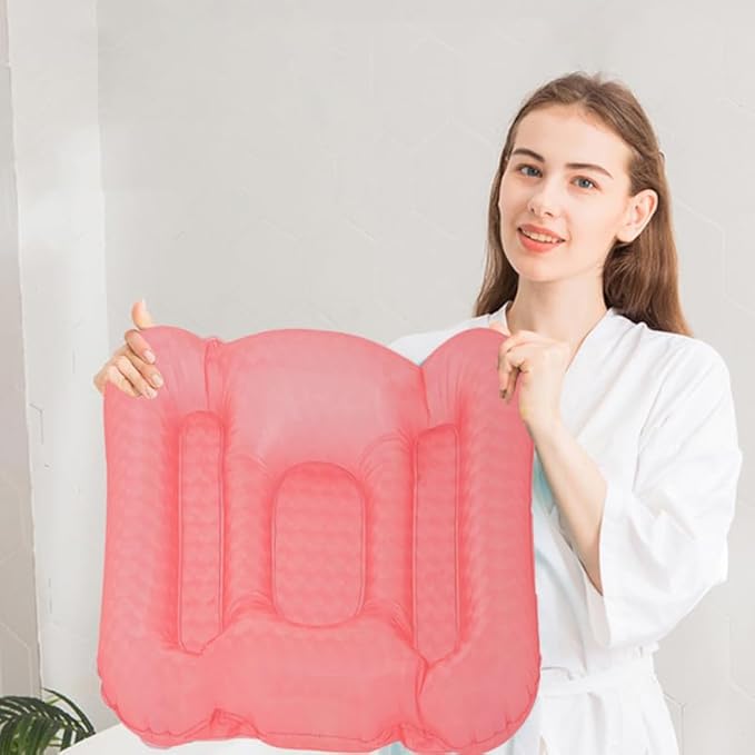 1pc Inflatable Bathtub Seat Cushion with Cups Ergonomic Design for Comfort Water-Filled for Hot Cold Use Relaxing Baths