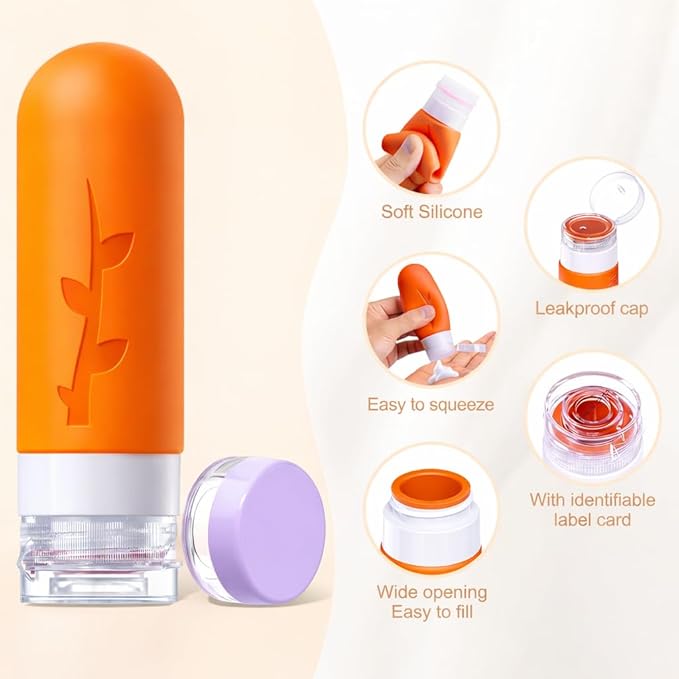 Travel Containers for Toiletries, 18pack TSA Approved Size Containers for Toiletries,travel bottles for Toiletries,travel Jars or Personal Essentials