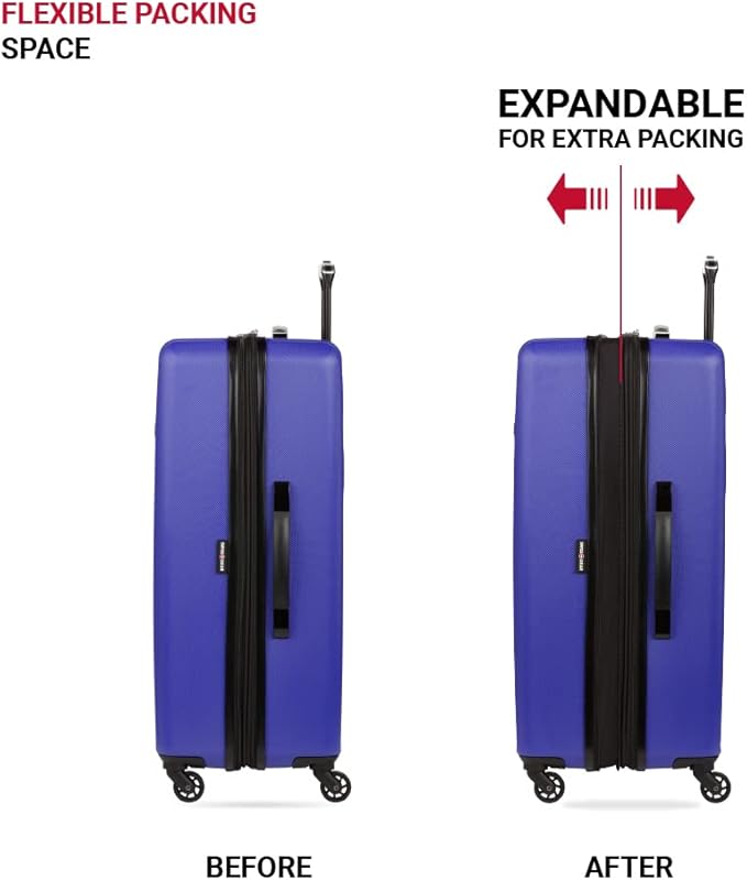 SwissGear 8018 Expandable Luggage, Hard Shell Medium Luggage with Spinner Wheels