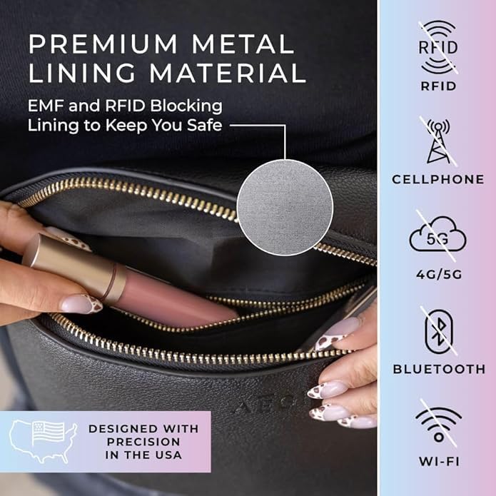 Leather RFID Anti Theft Sling Bag for Women, Pickpocket Proof Travel Crossbody Bag, RFID Blocking Crossbody Purse for Women