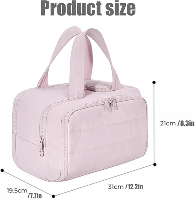 Toiletry Bag,Lightweight Travel Bag for Man and Women, Puffy Cosmetic Makeup Bag Organizer with Handle for Accessories,Essentials, Toiletries, Travel Small Bag (57hei)
