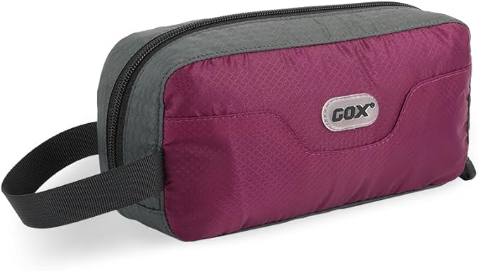 GOX Travel Small Toiletry Bag for Men Nylon Dopp Kit Medicine Bag Travel Organizer Pouch Shave Kits for Teens Toiletry Essentials Bathroom Compact Purple 7.9 * 3.7 * 2 Inches
