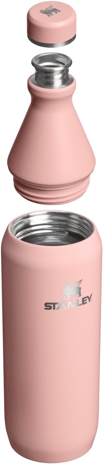 Stanley All Day Slim Bottle 20 oz | Twist On Lid with Leakproof Seal | Slim Design for Travel & Gym | Insulated Stainless Steel | BPA-Free | Peach Rose Gloss