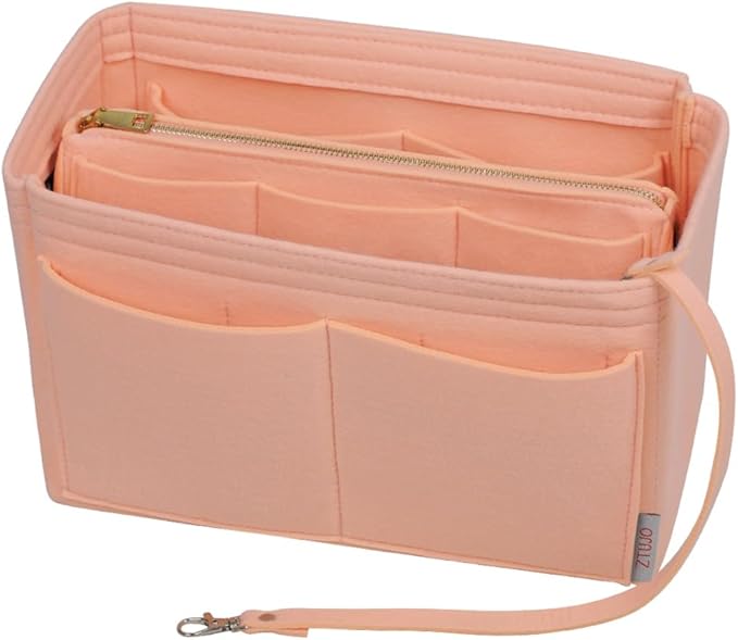 ZTUJO Purse Organizer Insert, Felt Bag Organizer with Metal Zipper, Handbag & Tote Shaper, For Speedy Neverfull Tote, 7 Sizes