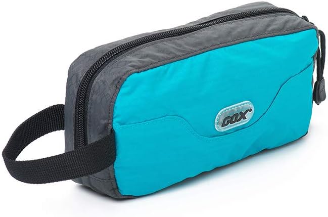 GOX Travel Small Toiletry Bag for Men Nylon Dopp Kit Medicine Bag Travel Organizer Pouch Shave Kits for Teens Toiletry Essentials Bathroom Compact (Turquoise, 7.9 * 3.7 * 2 Inches)