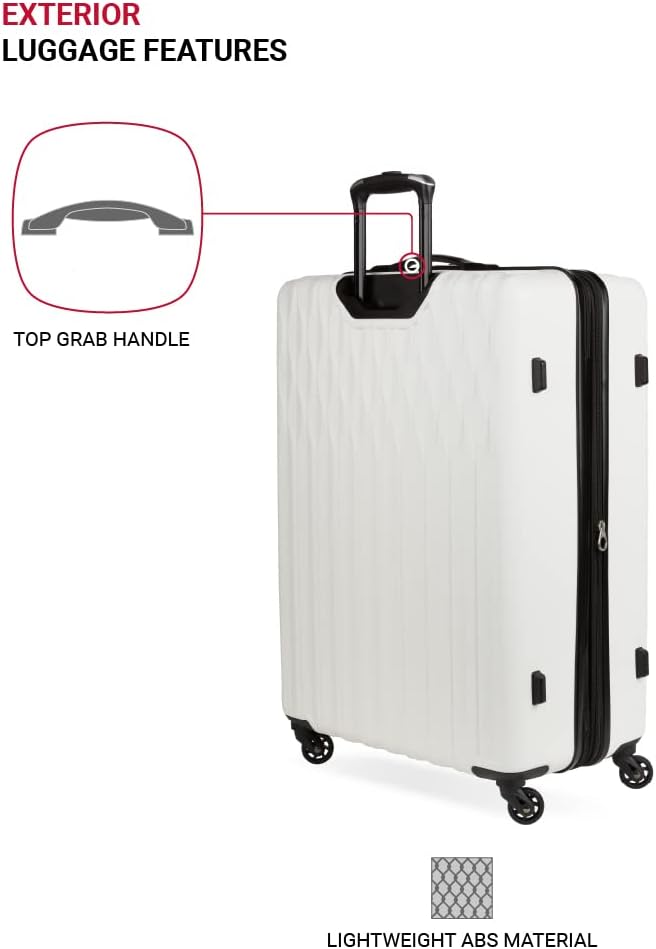 SwissGear 8018 Expandable Luggage, Hard Shell Large Luggage with Spinner Wheels