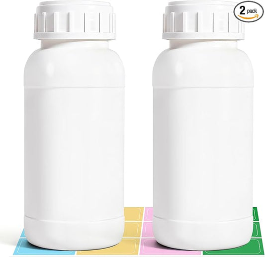 4Pack 8.4oz (250ml) Thick-Walled Plastic Travel Bottles - Reusable Empty Small Jars with Lids & Caps, EVOH High Barrier Leak Proof Storage for Toiletries, Samples & Cooking Oils
