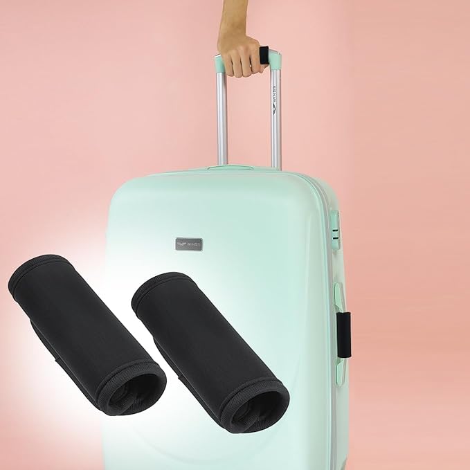 4 Pcs Neoprene Luggage Handle Wrap for Suitcase Luggage Tags Identifiers Bulk Luggage Handle Wrap Luggage Tag Wraps Travel Accessories (Black)