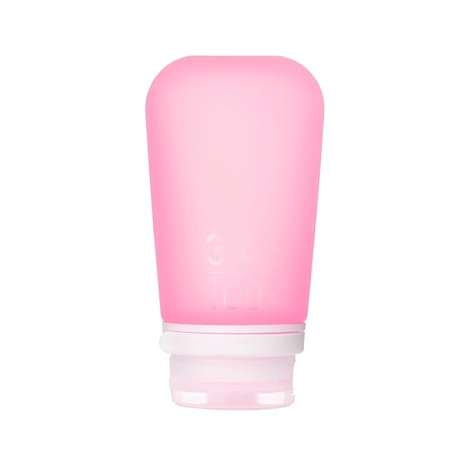 humangear GoToob+ (Large) | Refillable Silicone Travel Bottle | Locking Lid | Food-Safe Material | Pink, Large (3.4 fl.oz.; 100ml)