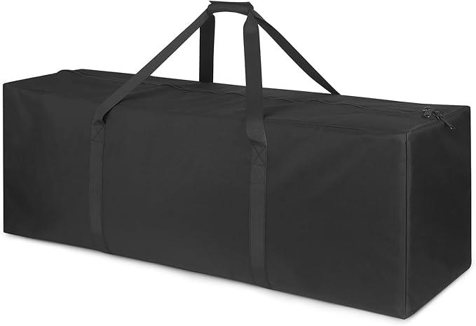 TOPDesign 1-Pack 42 Inch Medium Zippered Duffel Bag for Travel Camping Sports Equipment Storage, Waterproof Foldable Luggage Bag with Padded Handles (Black)