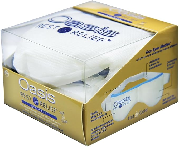 OM8000 - Oasis Rest & Relief® Hot and Cold Therapy Adjustable Eye Mask | Soothing Relief | Compress for Dry Eyes