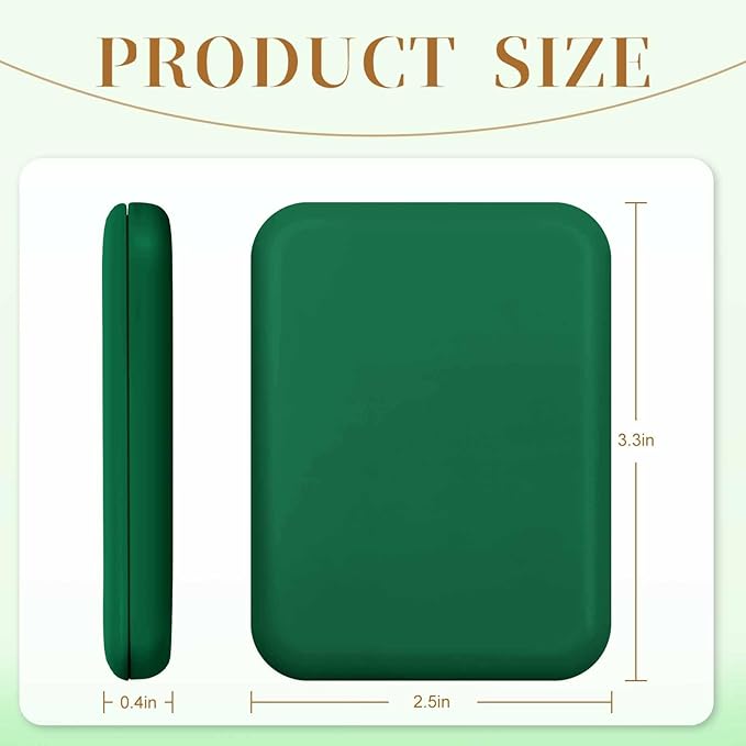Kakuje Compact Mirror, 1X/3X Magnification LED Pocket Mirror with Nternal BIattery, Mini Mirror for Purse, Pocket,Travel and Present (Green)