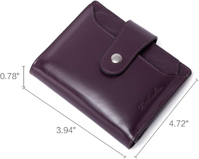 BOSTANTEN Women Leather Wallet RFID Blocking Small Bifold Zipper Pocket Wallet Card Case Purse with ID Window