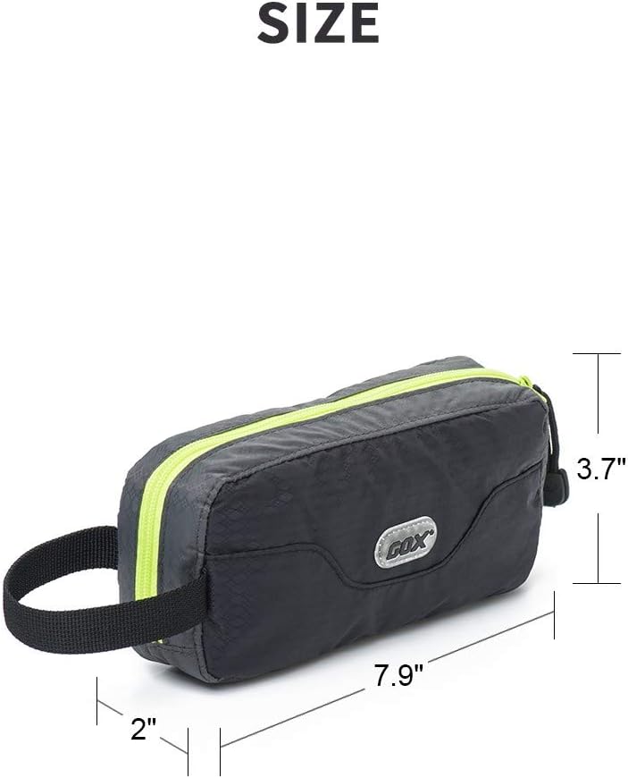 GOX Travel Small Toiletry Bag for Men Nylon Dopp Kit Medicine Bag Travel Organizer Pouch Shave Kits for Teens Toiletry Essentials Bathroom Compact (Black, 7.9 * 3.7 * 2 Inches)