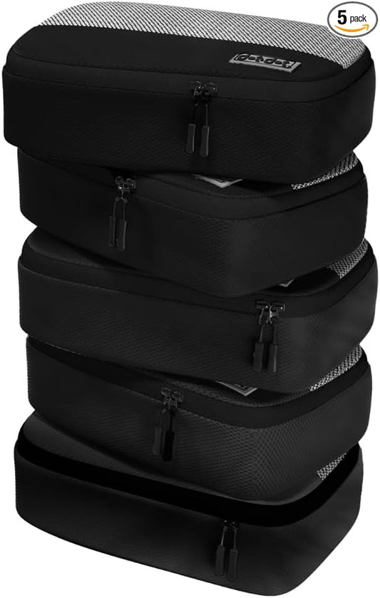 Small Packing Cubes for Travel - 5pc Packing Cubes for Suitcases - Lightweight Luggage Organizer Bags (Non-Compression)