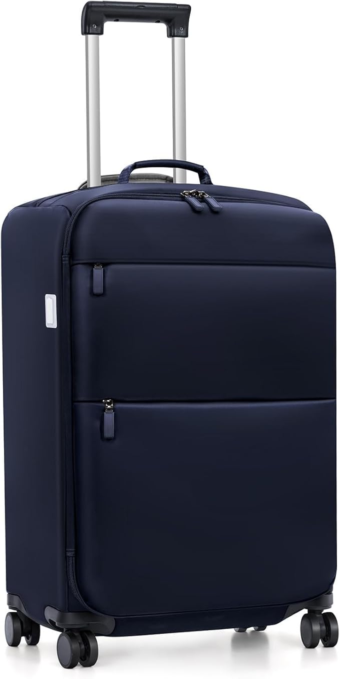 Carry On Luggage, Softside Suitcases with Spinner Wheels, Lightweight Carry-on Suitcase with TSA Lock for Women Men, Large Luggage for Travel Business Trip (Blue, 2-Piece Set 21/25)