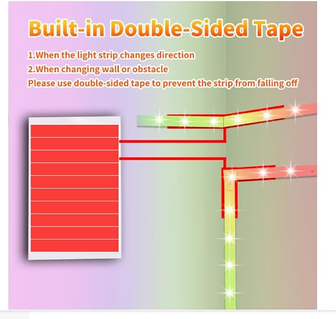 NBBUFF Led Lights for Bedroom 50FT, RGB Led Strip Lights Music Sync | DIY Color Changing LED Light Strip with Remote & App Controll, Led Lights for Room Decor (1 Roll of 50ft)