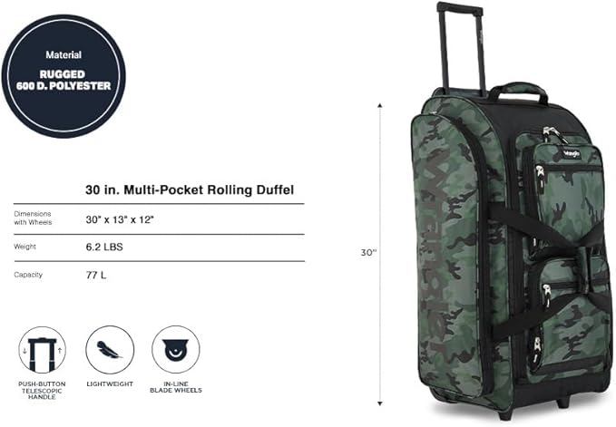 Wrangler Wesley Rolling Duffel Bag