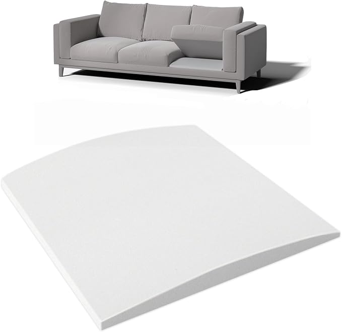Couch Cushion Support for Sagging Seat, 20"x20"x2" 40D High Density Curved Foam Sofa Cushion Support, Under-Cushion Sag Repair,White Set of 1