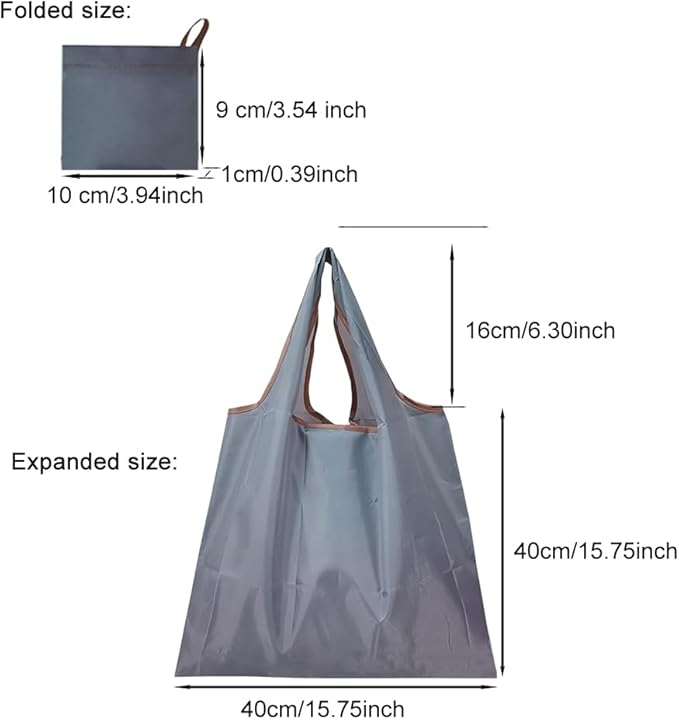 Foldable Shopping Bags, 3-Pack, 50lb Capacity Reusable Tote Bags with Handles, Machine Washable, Black Gray Beige | Folds to pocket size, Machine washable, Quick-drying, Reusable design, Sustainable, Long-term durability
