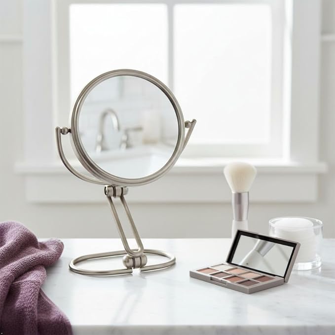JERDON Compact Magnifying Mirror - Folding 3" Travel Mirror with 15X & 1X Magnification - Model MC315N