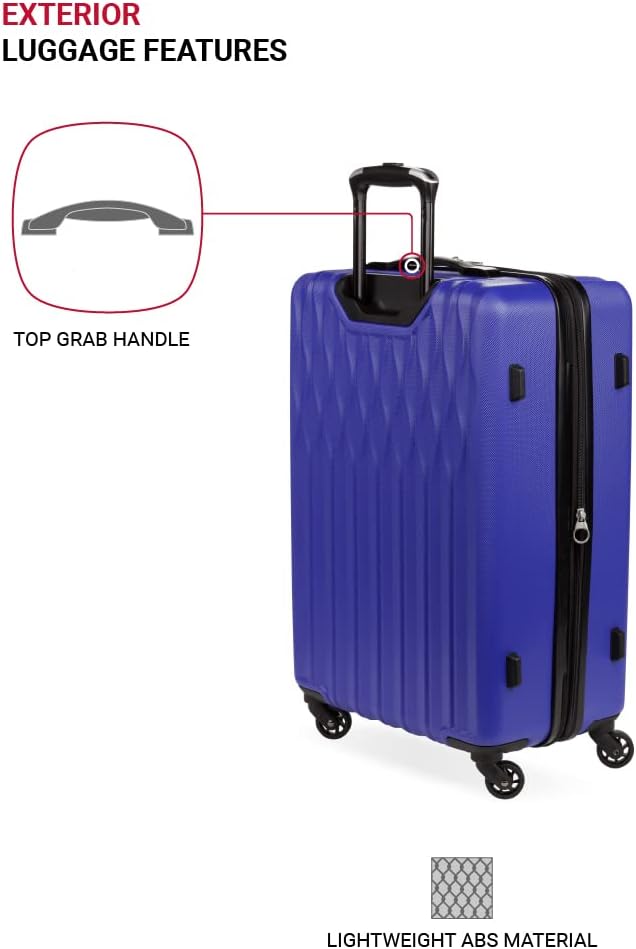 SwissGear 8018 Expandable Luggage, Hard Shell Medium Luggage with Spinner Wheels