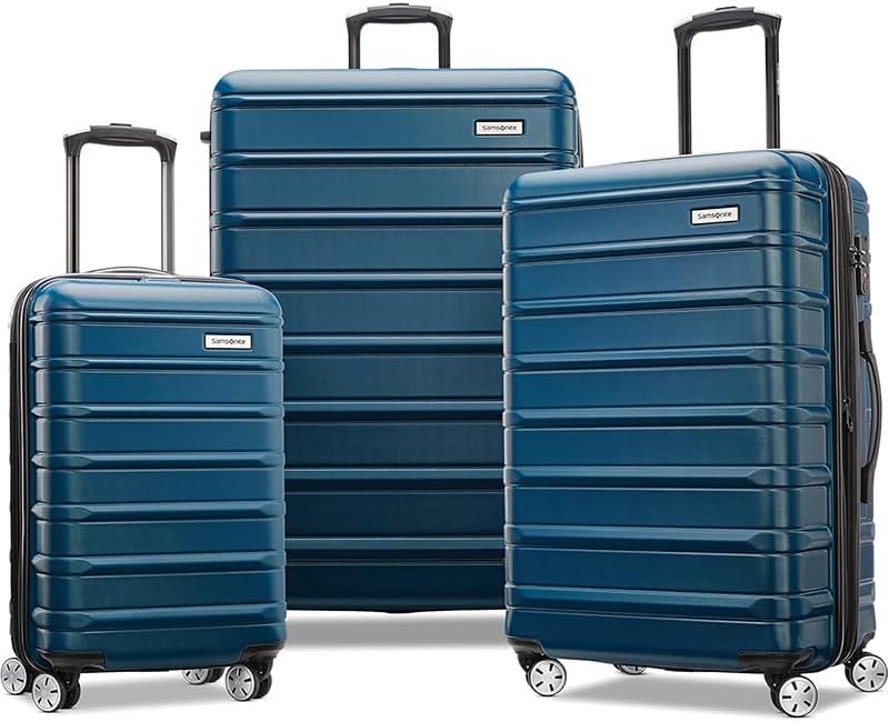 Samsonite Omni 2 Hardside 3 Piece Set - Includes Global Carry-On, Medium, & Large Checked Suitcases - 360° Dual Spinner Wheels - Integrated TSA Lock & Expansion - Amazon Exclusive - Lagoon Blue
