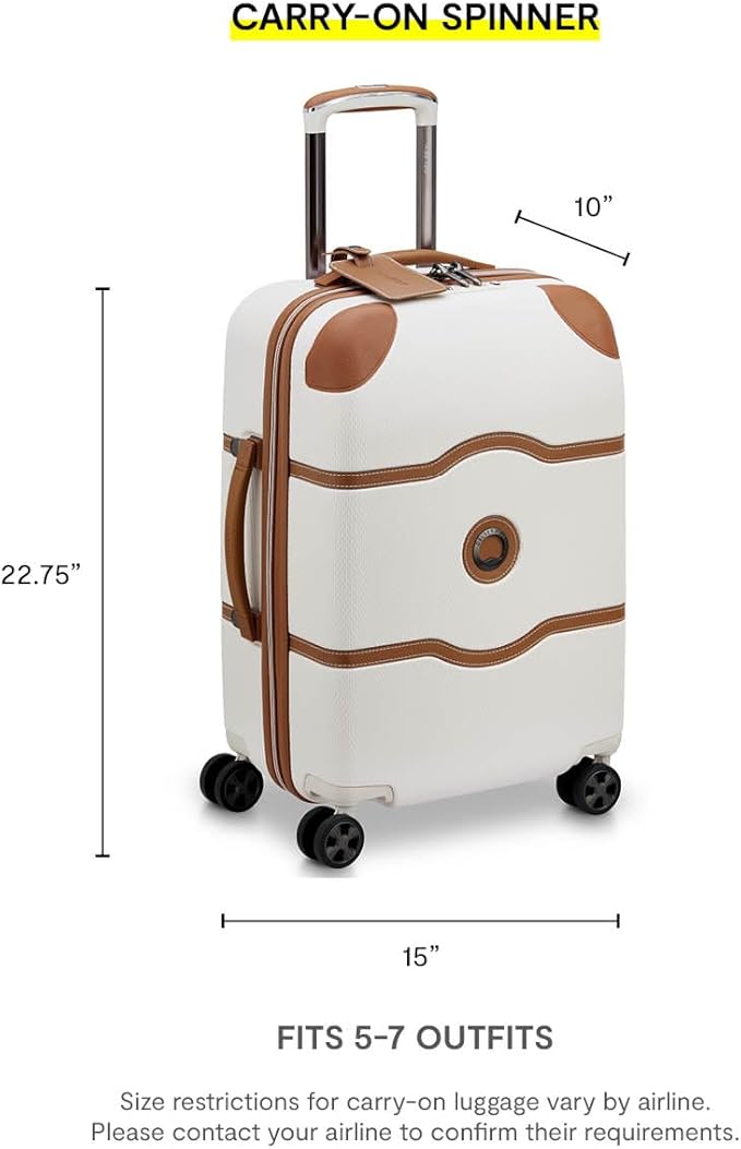 DELSEY PARIS Chatelet Air 2.0 Hardside Luggage with Spinner Wheels, Angora, Carry on Plus 20 Inch